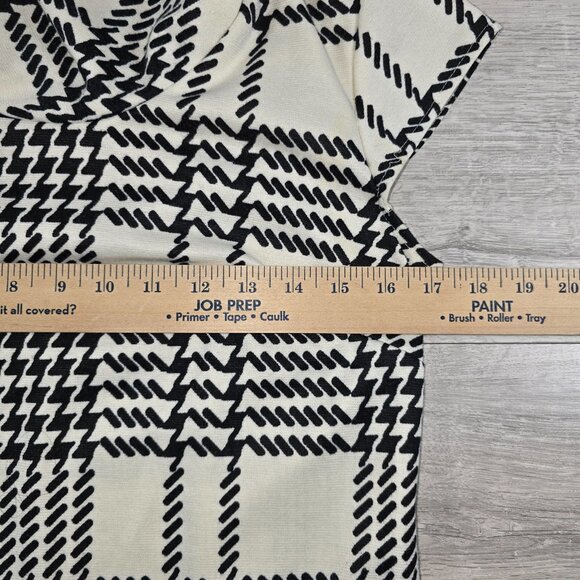 Retro R&K Dress Sz S Black & White Plaid Cap Sleeve Fall Mini Pockets Preppy - Picture 3 of 9